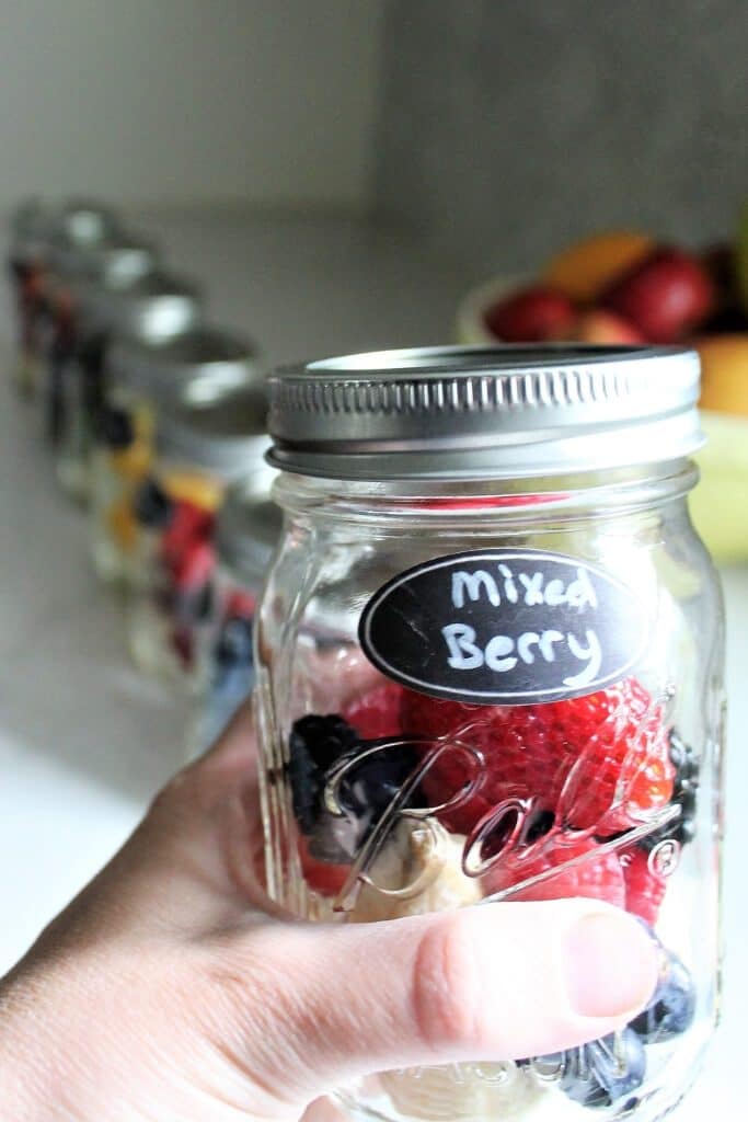 A make ahead mixed berry smoothie.