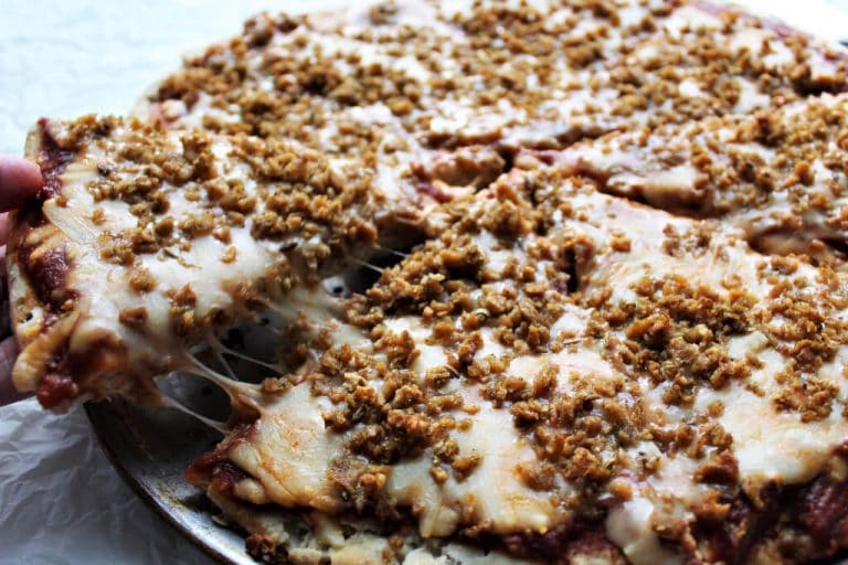 Vegan Sausage Crumbles for Vegan Sausage Pizza The Hidden Veggies