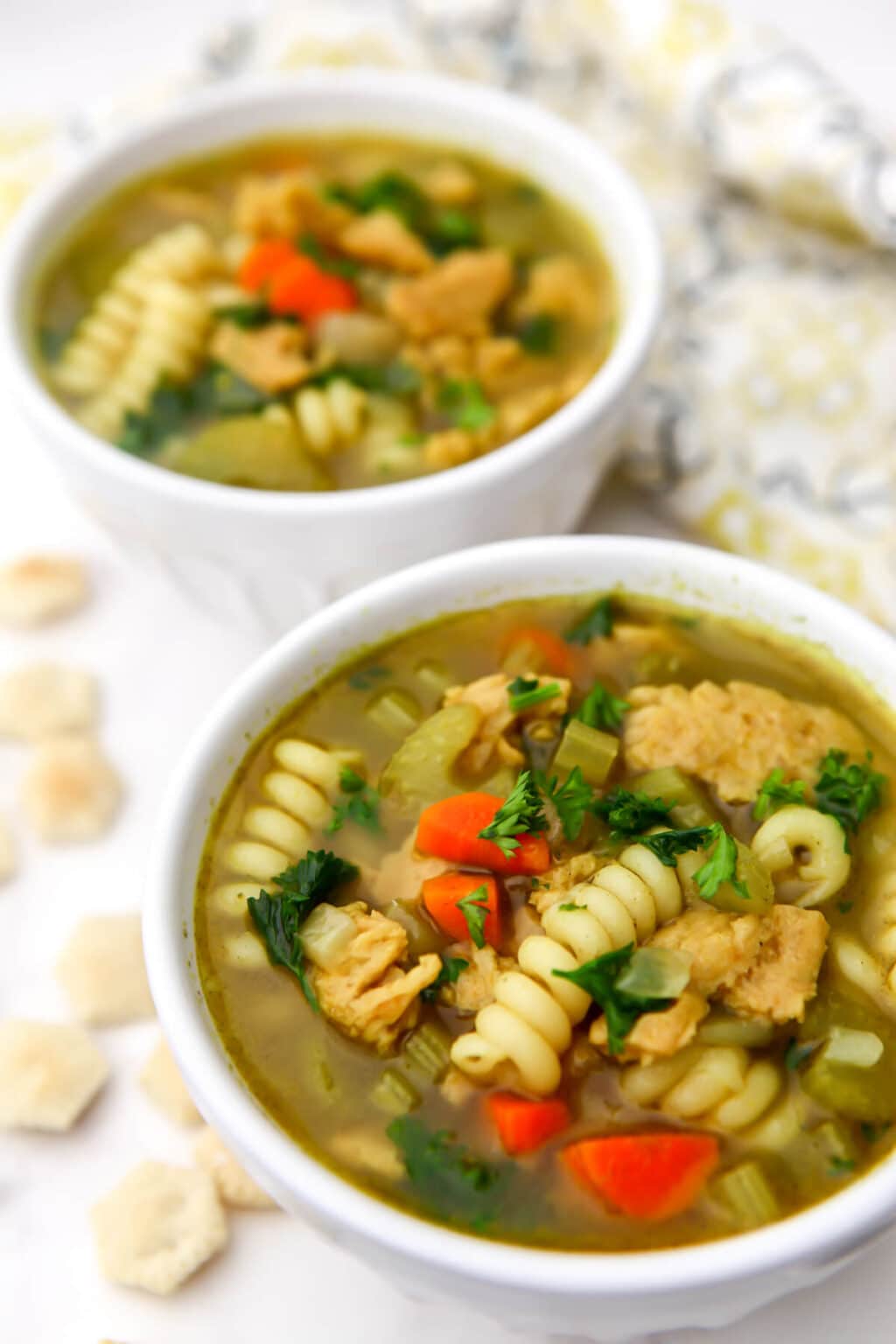 Vegan Chicken Noodle Soup (with Soy Curls) The Hidden Veggies