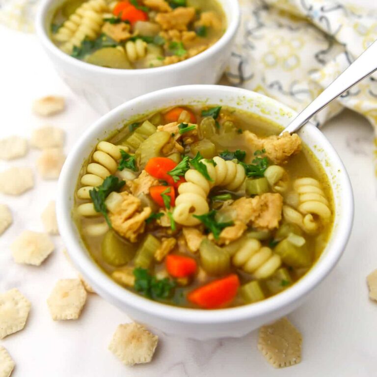 Vegan Chicken Noodle Soup (with Soy Curls) The Hidden Veggies