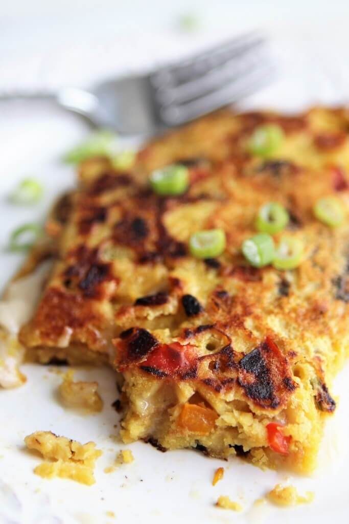 Chickpea Omelette The Best Vegan Omelette The Hidden Veggies