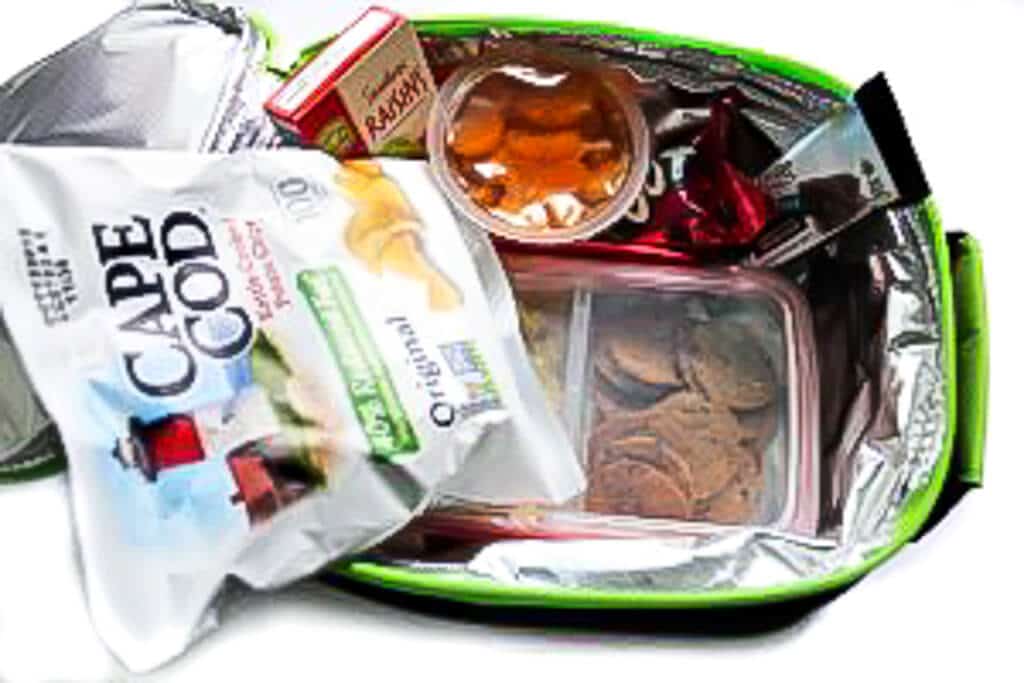 A vegan kids lunch packed for school with an assortment of vegan and gluten free items.