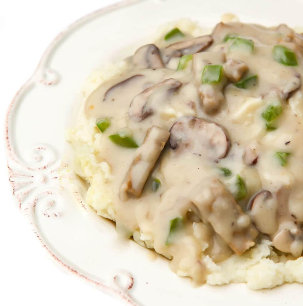 Vegan Chicken a la King (White Gravy) The Hidden Veggies