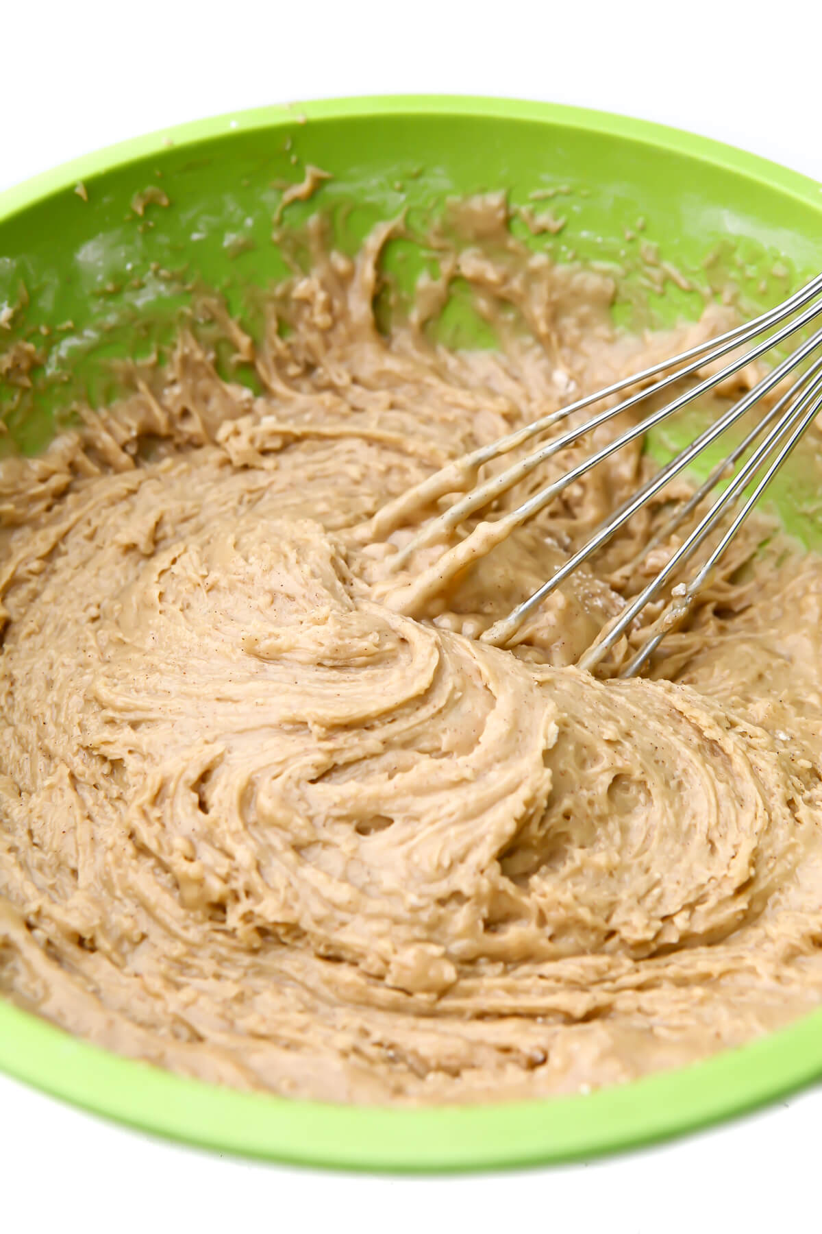 The wet and dry ingredients mixed together before adding the shredded carrots.