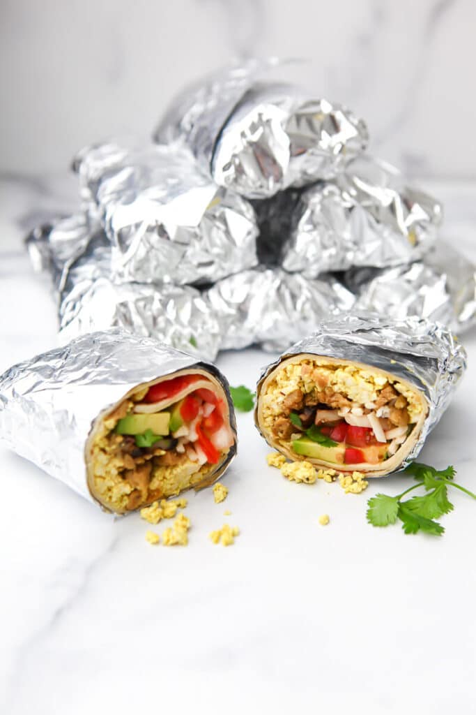 Vegan Breakfast Burrito (Meal Prep) - The Hidden Veggies