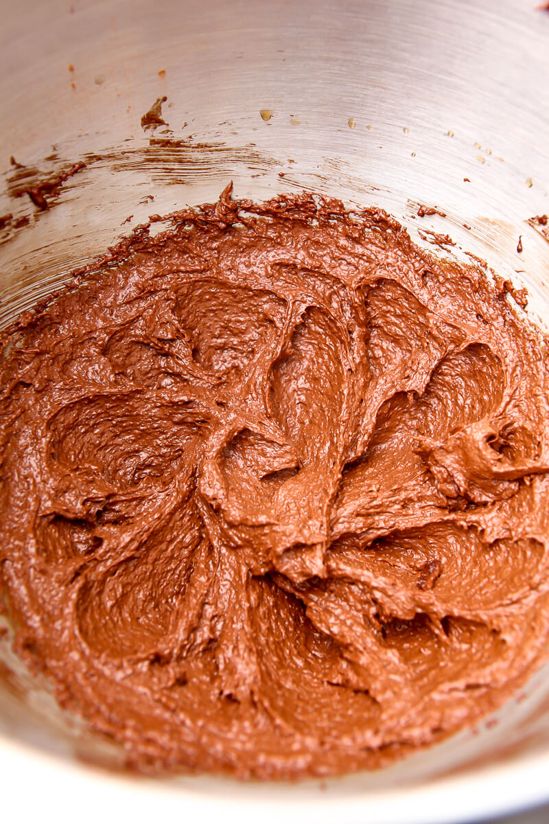 vegan chocolate cookie dough before the flour is added.