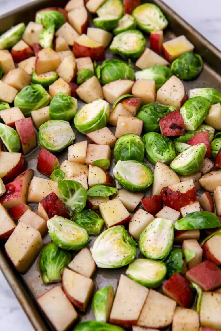 Roasted Potatoes and Brussels Sprouts The Hidden Veggies