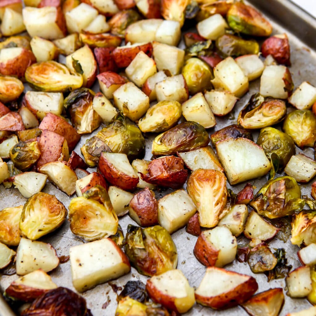 Roasted Potatoes and Brussels Sprouts The Hidden Veggies