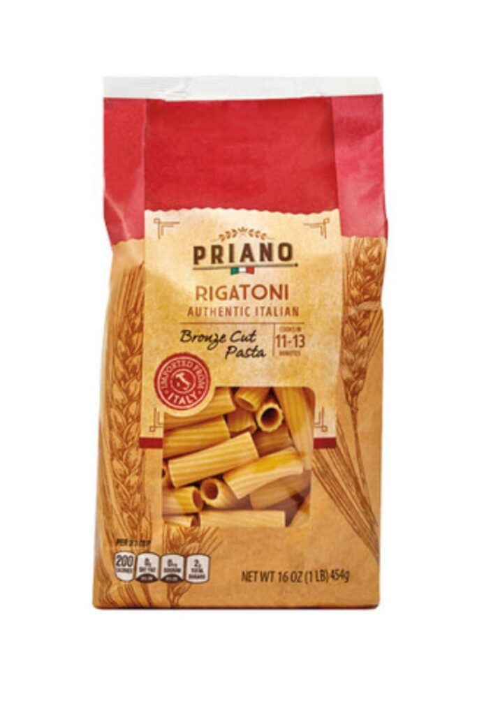 A bag of priano pasta that is vegan.