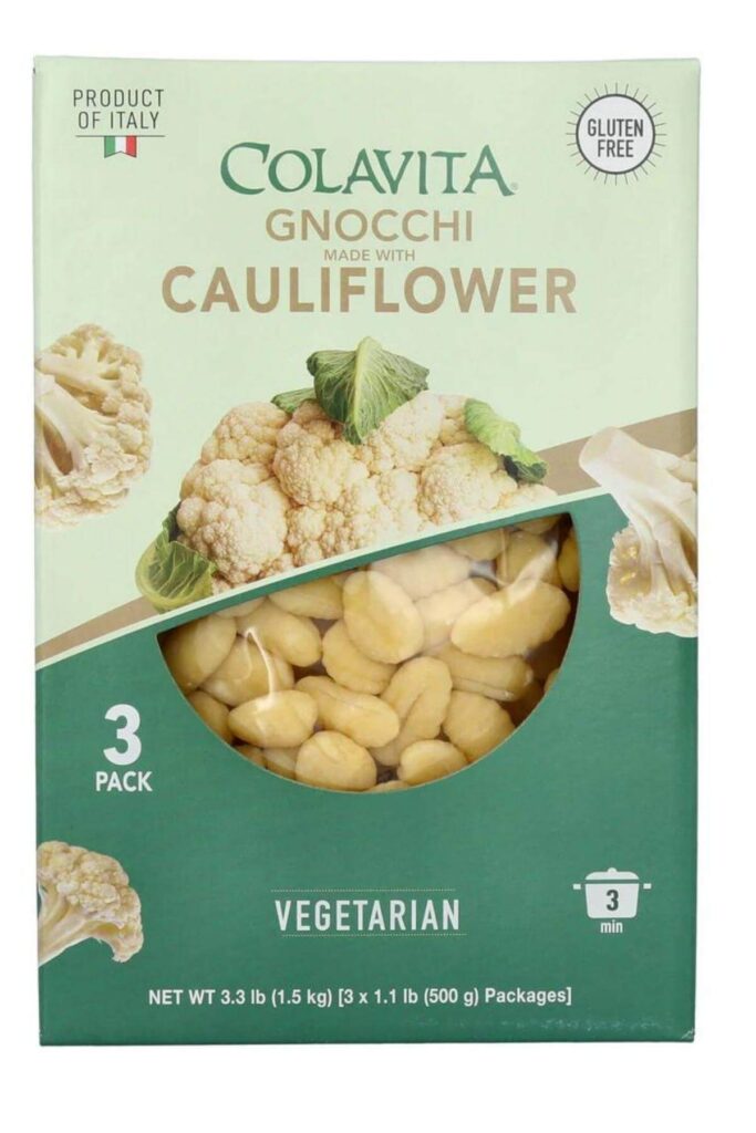 A package of Colovita cauliflower gnocchi.