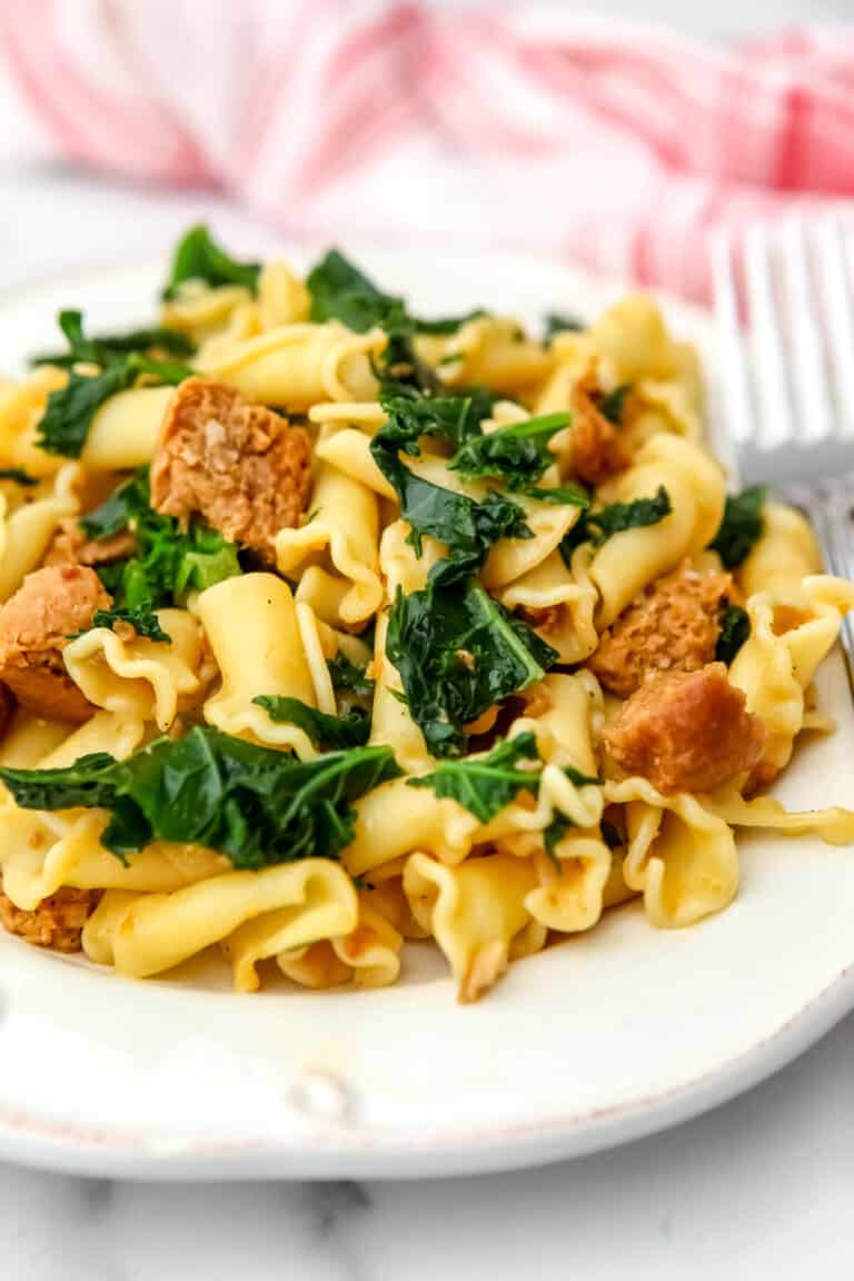 Vegan Sausage Pasta With Kale The Hidden Veggies