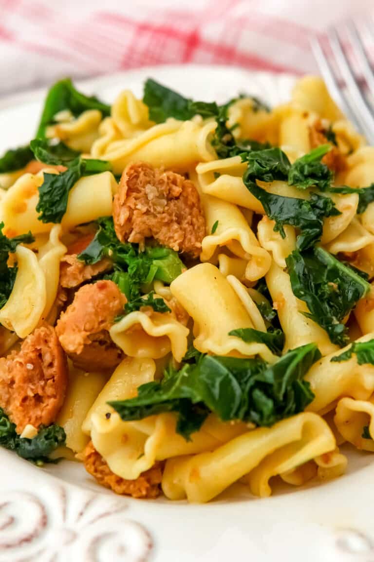 Vegan Sausage Pasta With Kale The Hidden Veggies