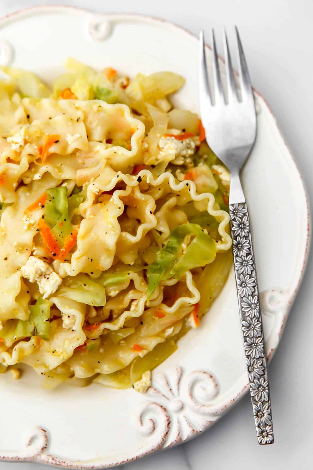 Vegan Haluski (Cabbage and Noodles) - The Hidden Veggies