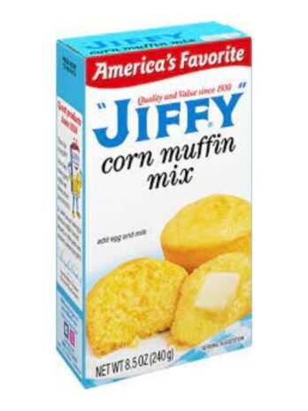 A box of jiffy original cornbread mix.