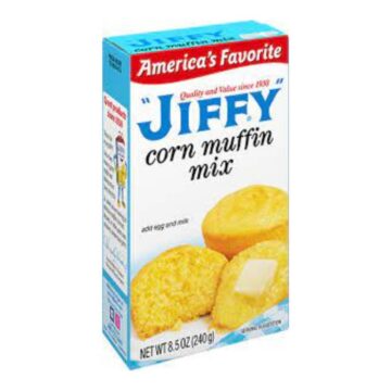 A box of jiffy original cornbread mix.