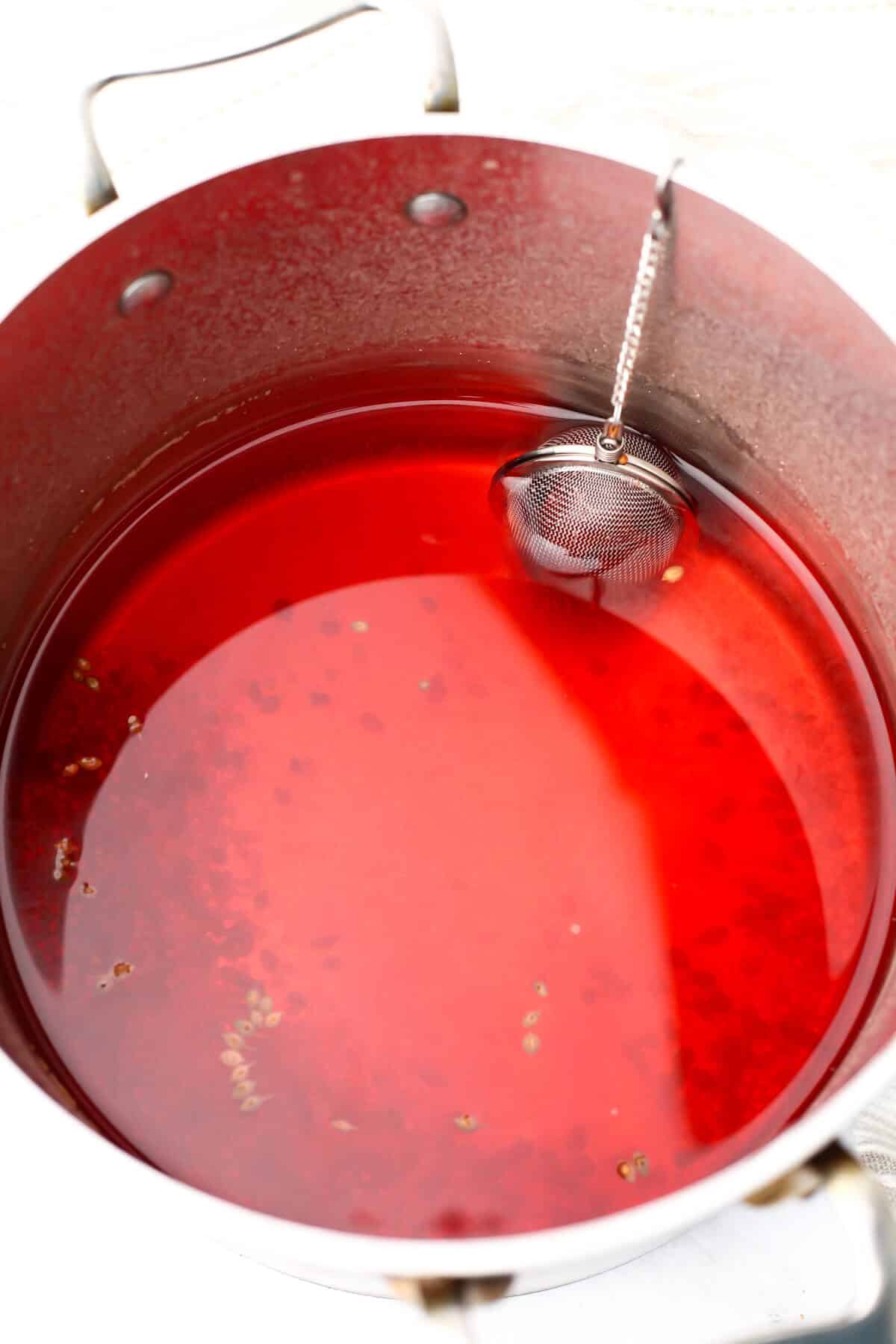 A spiced brine to cook seitan corned beef.