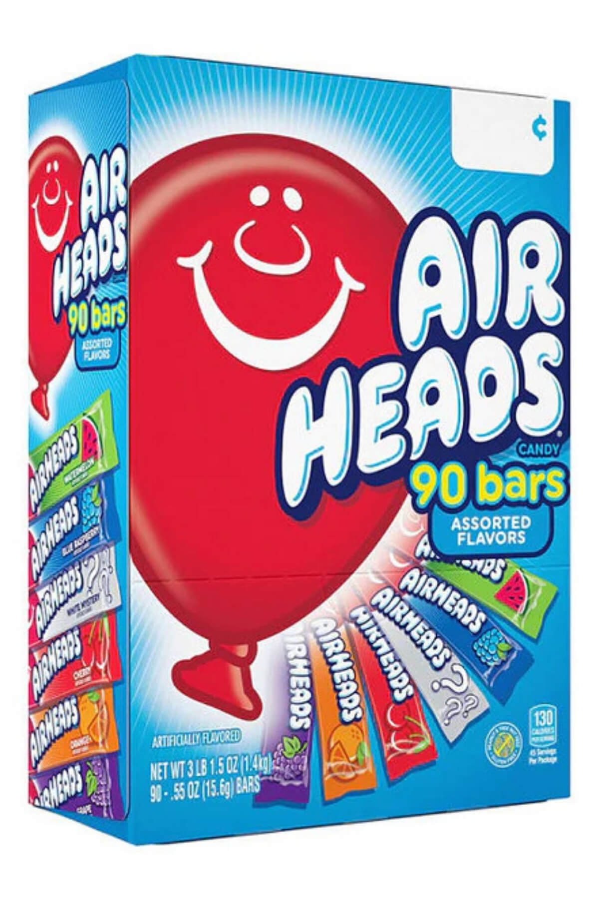 A blue box of vegan airhead bars.