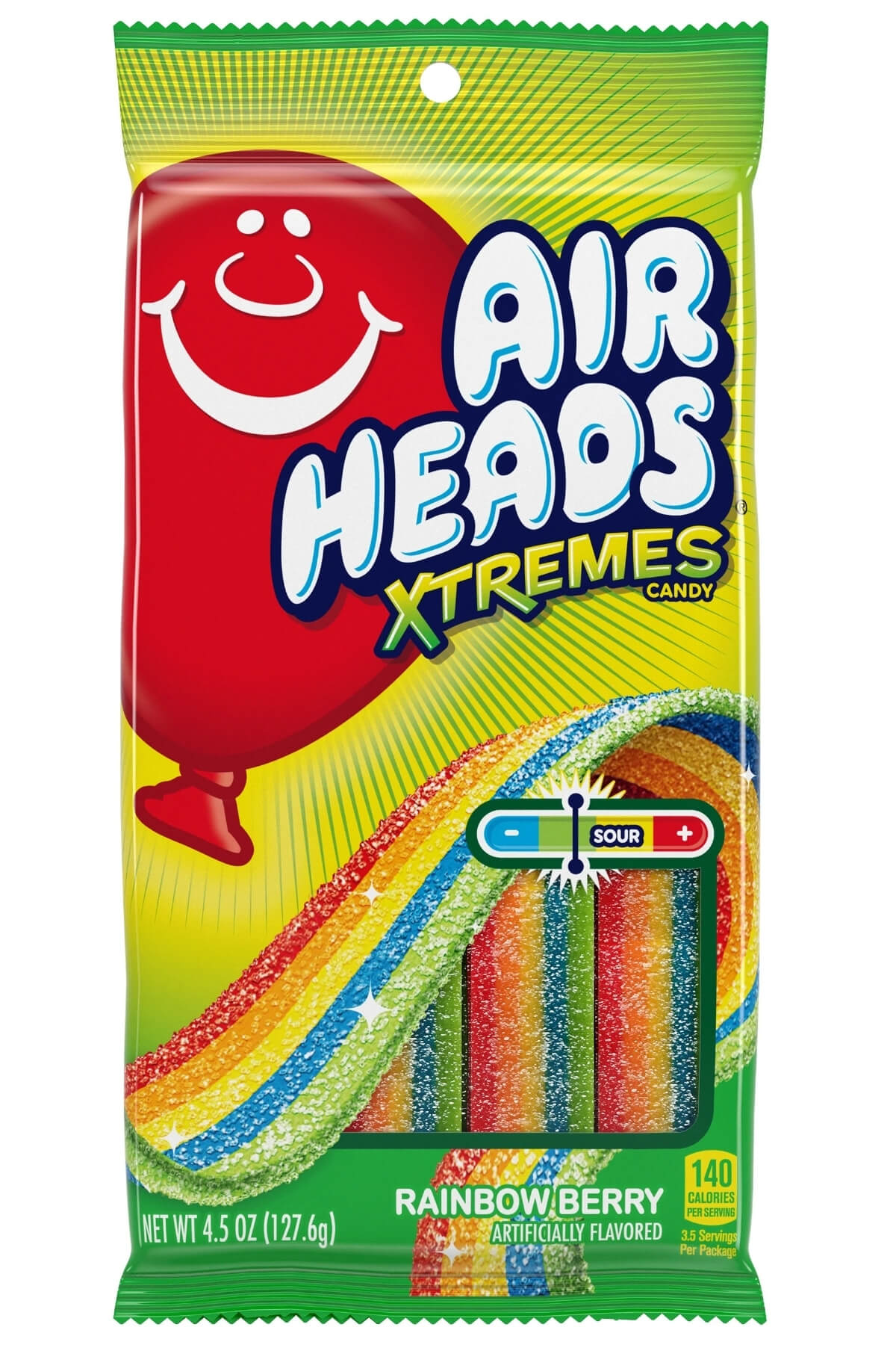 A green bag of airhead xtremes.