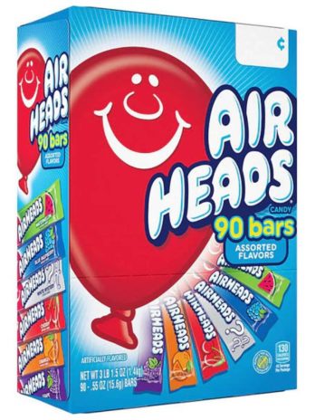 A box of vegan Air Heads bars.