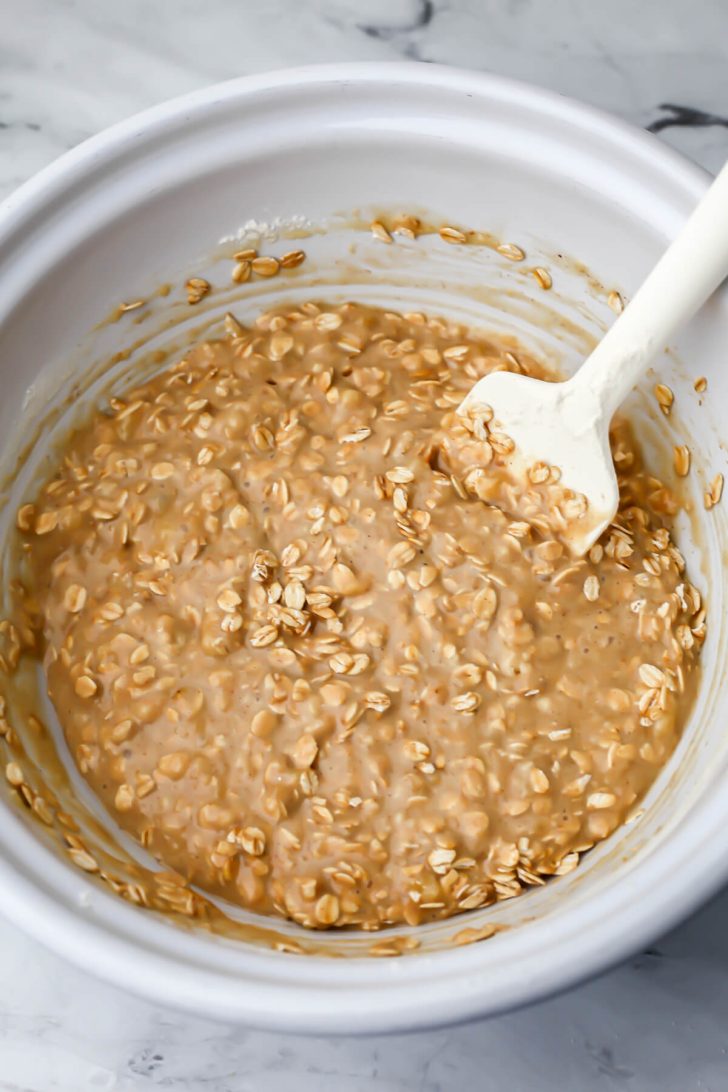 The batter to make vegan oat muffins.