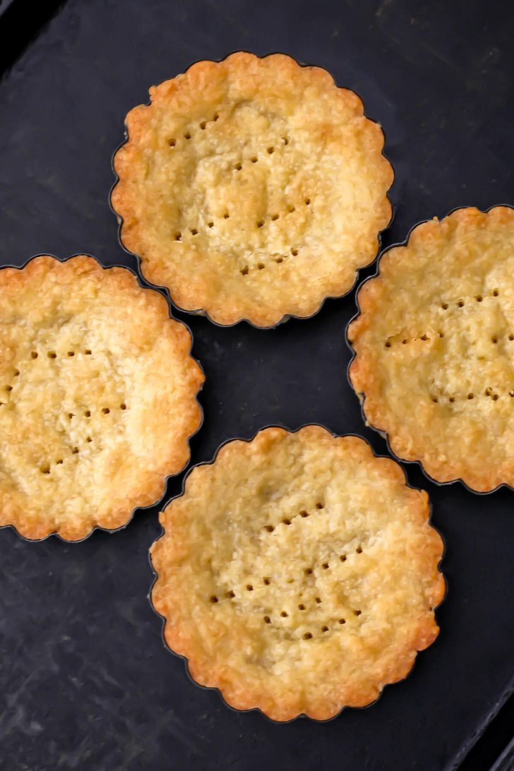 Vegan tarts after baking.
