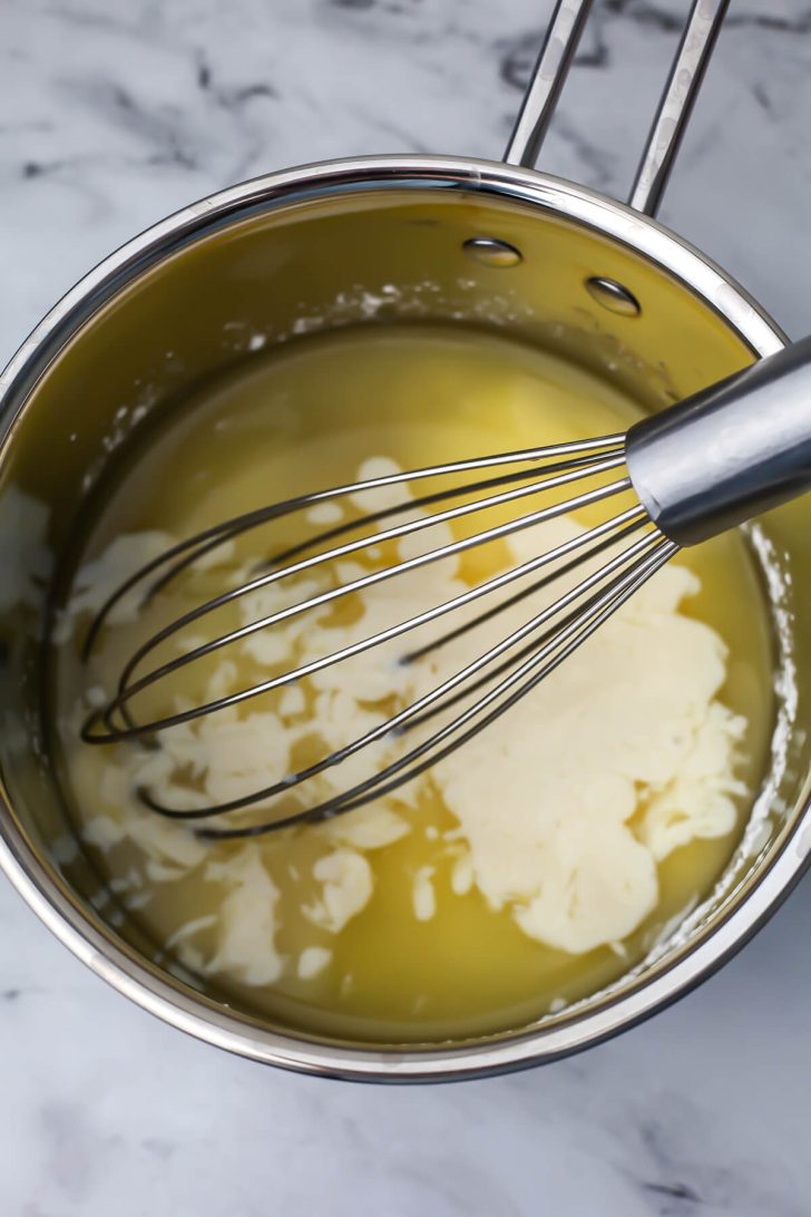 Vegan lemon curd before cooking.